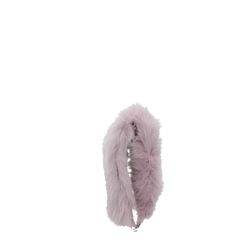 Miu Miu Shoulder Strap in Purple Faux Fur with Silver Hardware for Women