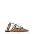 Valentino Garavani Women's Pink Leather Studded Flat Sandals