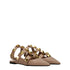 Valentino Garavani Women's Pink Leather Studded Flat Sandals