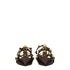 Valentino Garavani Women's Brown Leather Studded Flat Sandals