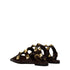 Valentino Garavani Women's Brown Leather Studded Flat Sandals