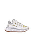 Versace White and Grey Leather Sport Sneakers Shoes with Logo Detail for Women