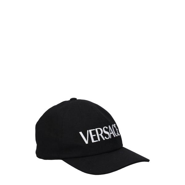 Versace Black Cotton Caps (Baseball Hat)