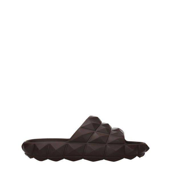 Valentino Garavani Brown Cotton Slippers Sandals