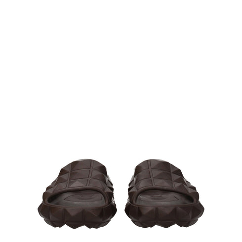 Valentino Garavani Brown Cotton Slippers Sandals