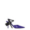 Off-White Purple Leather High Heels Pointed Pumps for Women