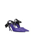 Off-White Purple Leather High Heels Pointed Pumps for Women