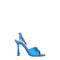 Off-White Blue Satin Open Toe Stiletto Heels Sandals for Women