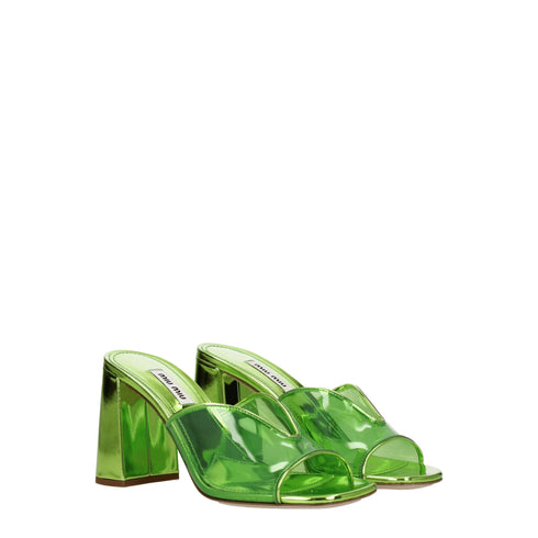 Miu Miu Green Plexiglass Open Toe Block Heels Platform Sandals for Women