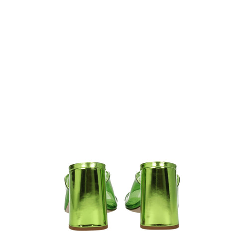 Miu Miu Green Plexiglass Open Toe Block Heels Platform Sandals for Women