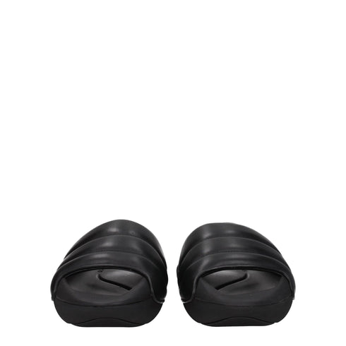 Balmain Black Leather Slippers Sandals