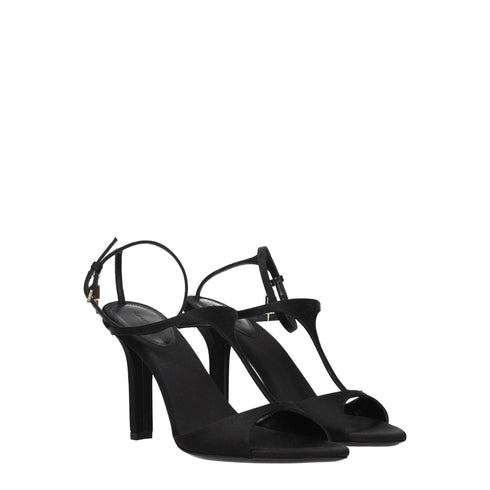 Givenchy Women’s Black Satin Stiletto Sandals – Elegant Open-Toe Heels