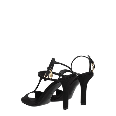 Givenchy Women’s Black Satin Stiletto Sandals – Elegant Open-Toe Heels