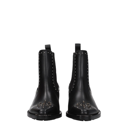 Chloé Black Leather Studded Ankle Boots with Stones – Women’s