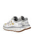 Versace White and Grey Fabric Athletic Sneakers Shoes with Logo Print for Women
