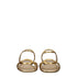 Valentino Garavani Gold Leather Flat Slippers Sandals with Logo Detail for Women