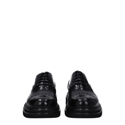 Dolce & Gabbana Black Leather Oxfords And Derbies