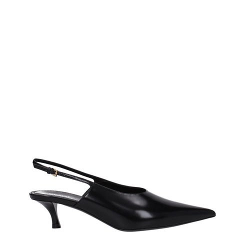 Givenchy Women's Black Leather Slingback Mid Heels Pumps