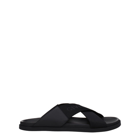 Givenchy Black Fabric Slippers Sandals