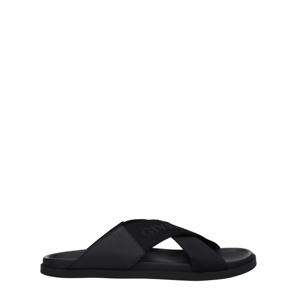 Givenchy Black Fabric Slippers Sandals