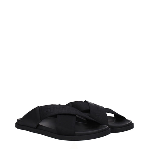 Givenchy Black Fabric Slippers Sandals