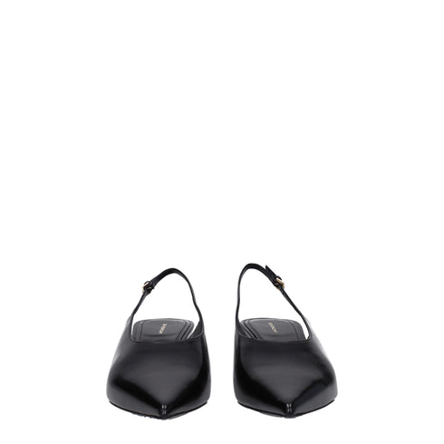 Givenchy Women's Black Leather Slingback Mid Heels Pumps