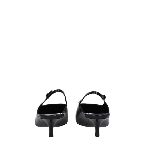 Givenchy Women's Black Leather Slingback Mid Heels Pumps