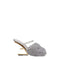 Fendi Slippers Sandals in Gray Mink Leather - Women’s
