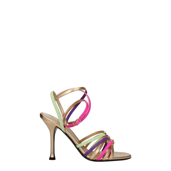 Valentino Garavani Multicolor Leather Stiletto Sandals – Women’s Gold High Heels