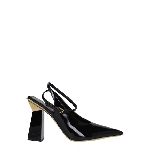 Valentino Garavani Slingback Heeled Sandals in Black Patent Leather - Pointed Toe High Heels for Women