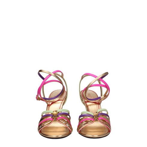 Valentino Garavani Multicolor Leather Stiletto Sandals – Women’s Gold High Heels