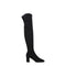 Valentino Garavani Black Stretch Fabric Over-the-Knee Boots with Mid Block Heel – Women’s