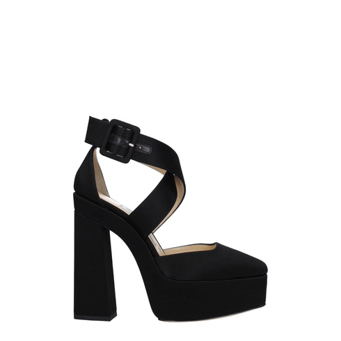 Jimmy Choo Black Satin Platforms