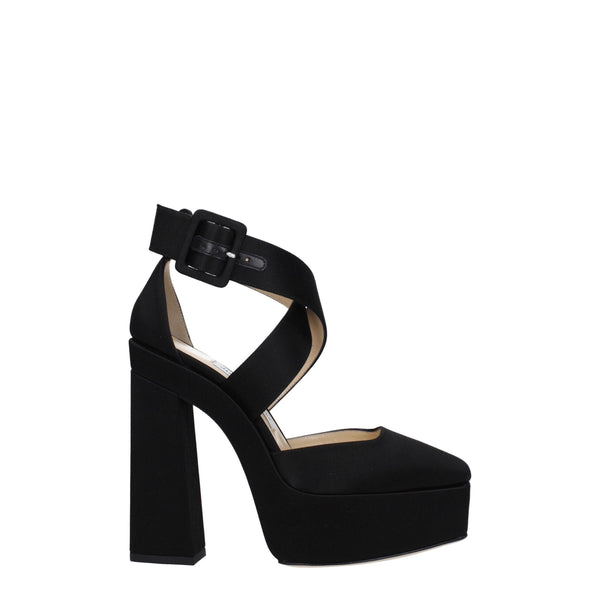 Jimmy Choo Black Satin Platforms