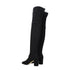 Valentino Garavani Black Stretch Fabric Over-the-Knee Boots with Mid Block Heel – Women’s