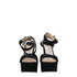 Jimmy Choo Women's Black Satin Platform High Heels Sandals