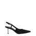 Givenchy Black Fabric High Heel Slingback Pumps with Rhinestone Embellishments - Women’s
