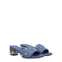 Givenchy Women's Blue Denim Beaded Mid Heels Fabric Sandals