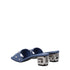 Givenchy Women's Blue Denim Beaded Mid Heels Fabric Sandals