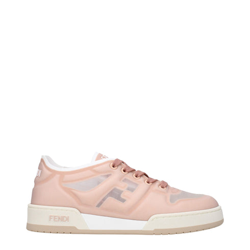 Fendi Pink Net Low-Top Sneakers – Women’s Shoes