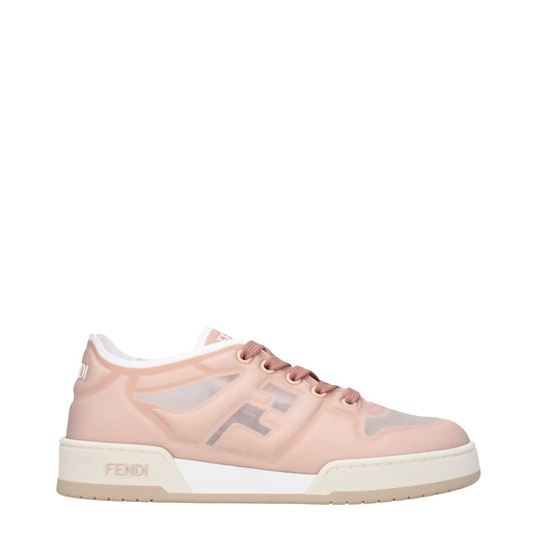 Fendi Pink Net Low-Top Sneakers – Women’s Shoes