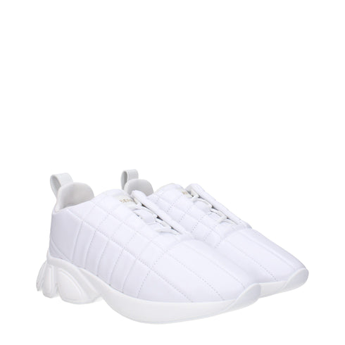 Burberry White Leather Sneakers – Women’s Casual Shoes
