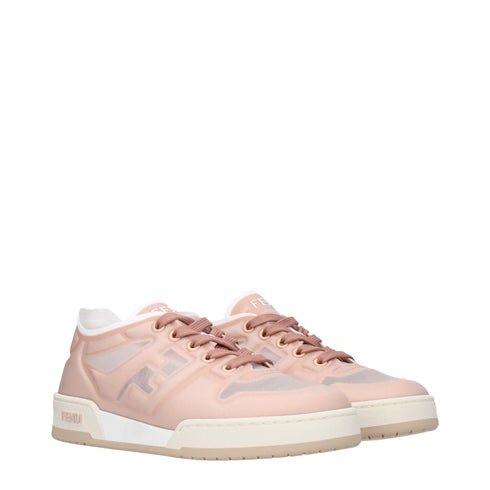 Fendi Pink Net Low-Top Sneakers – Women’s Shoes