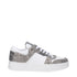 Jimmy Choo White & Silver Rhinestone Chunky Leather Sneakers – Women’s