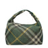 Burberry Medium Handbag – Green Check Fabric Top Handle Bag for Women