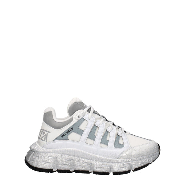 Versace White Fabric Athletic Sneakers – Women’s Glitter Sole Runners