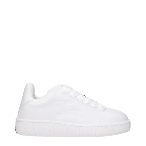 Burberry White Leather Low Tops