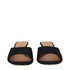 Off-White Mule Sandals – Black Linen Open-Toe Mid-Heel Slides for Women