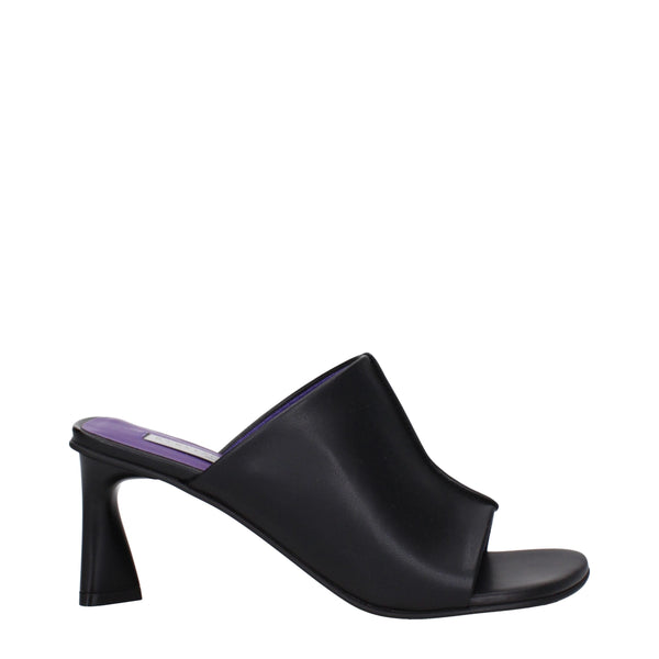Stella McCartney Heeled Mules – Black Eco-Leather Open-Toe Slip-On Sandals for Women