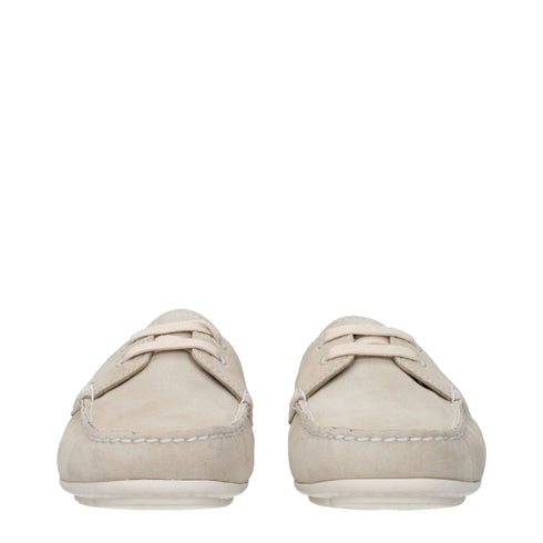 Prada Gray Leather Slip-On Loafers